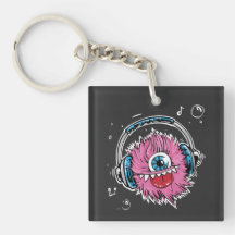 Chaveiro do Monstro de Fones de Ouvido