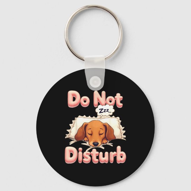 Chaveiro Do Not Disturb Wiener Dog Funny Dachshund Pajamas  (Frente)
