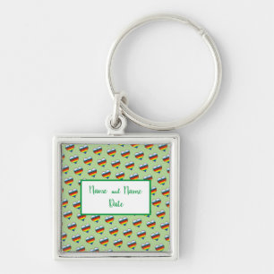 Chaveiro do Padrão do Coração Arco-Íris