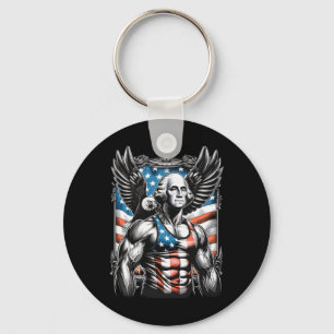Chaveiro Do Patriótico Funny George Washington 4 de julho