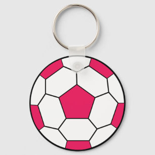Chaveiro do rosa da bola de futebol