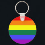 Chaveiro do Sinalizador do Orgulho Arco-Íris<br><div class="desc">A versão de seis cores da bandeira Orgulho gay é popular desde 1979. O número de listras foi reduzido a um número par para impedir que a cor do meio se esconda quando pendurada verticalmente em postes. A listra indigo foi transformada em uma faixa azul real.</div>