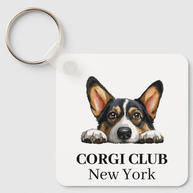Chaveiro do Tema do Clube Personalizado de Corgi P (Frente)