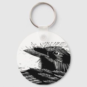 Chaveiro do Woodcut do corvo