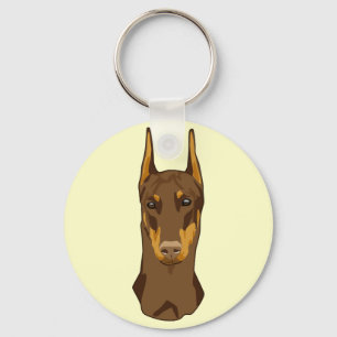 Chaveiro Doberman Head, Red