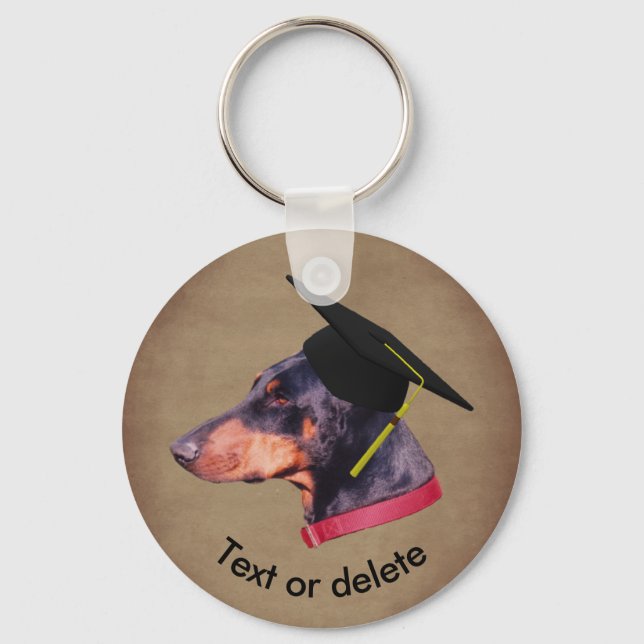Chaveiro Doberman O Graduado Cachorro Engraçado Personaliza (Frente)