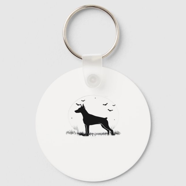 Chaveiro Doberman Pinscher � Halloween Moon Silhouette (Frente)