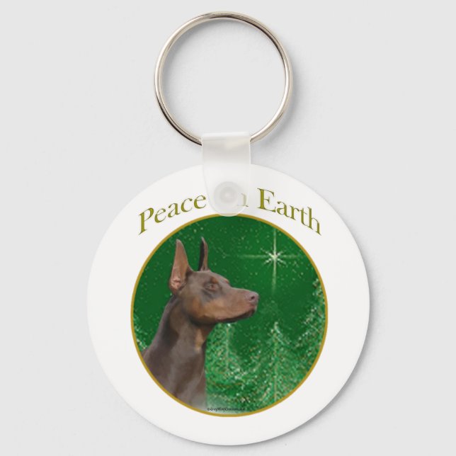 Chaveiro Doberman Pinscher Peace (Frente)