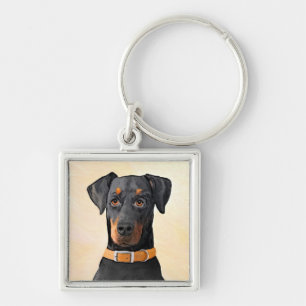 Chaveiro Doberman Pinscher Pintura Original Descortada
