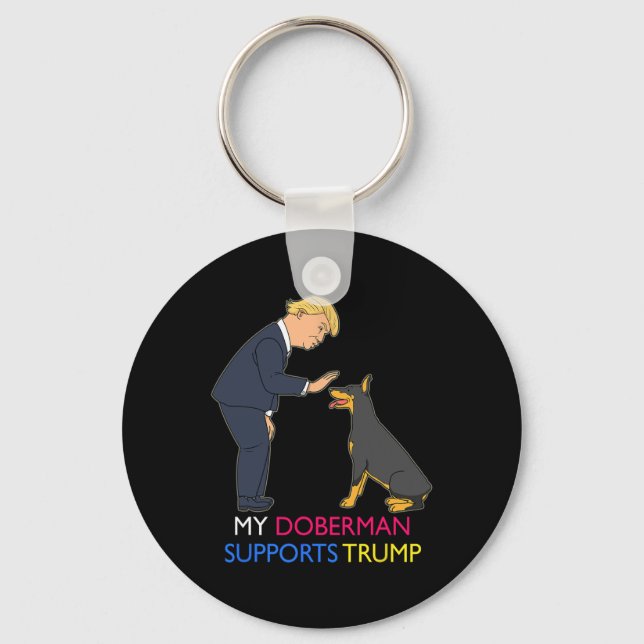 Chaveiro Doberman Suporta Trump Gift Doberman Pinscher (Frente)