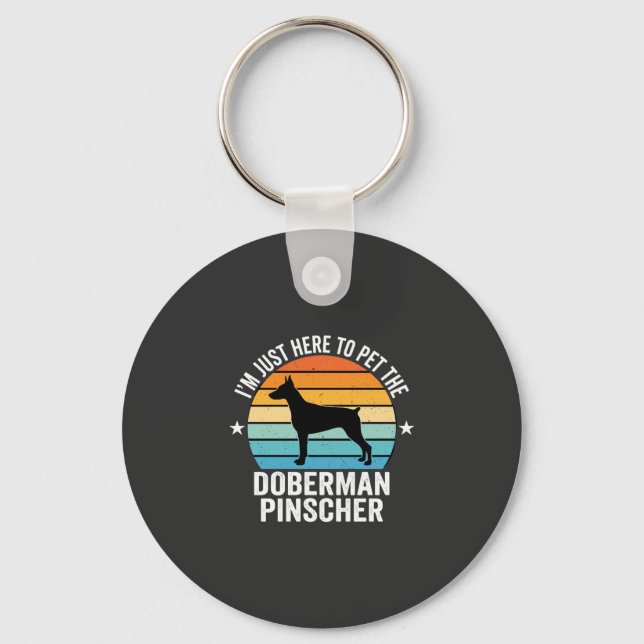Chaveiro Dobermann Retro acariciar (Frente)