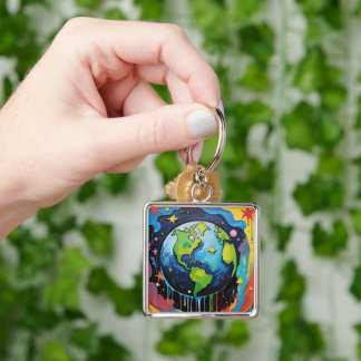 Chaveiro Dobra de tinta planetária terrestre
