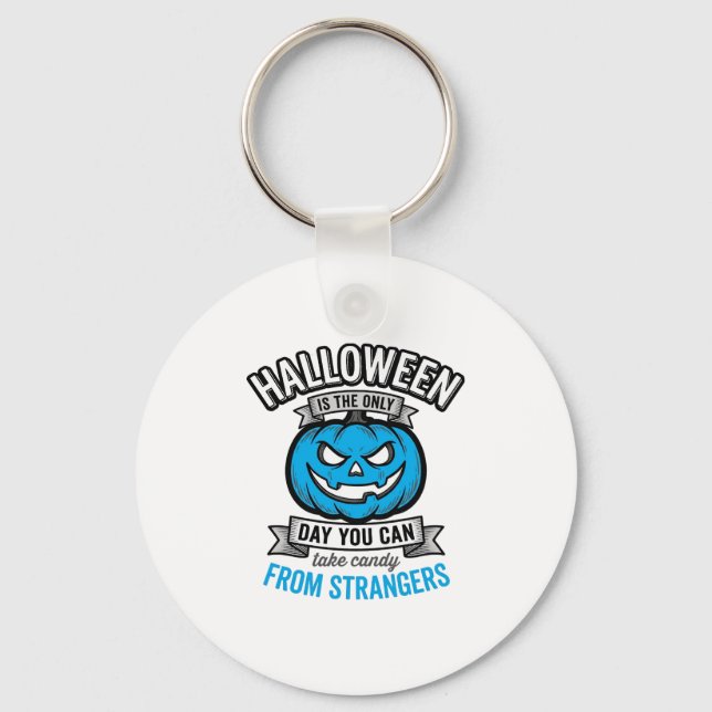 Chaveiro Doce de Halloween de Estranhos Desenho de Abóbora  (Frente)