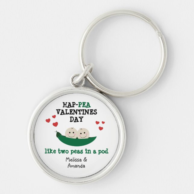 Chaveiro Doce Duas ervilhas num vagem Feliz Dia dos Namorad (Frente)