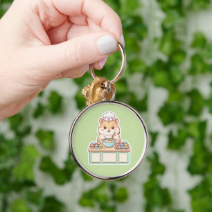Chaveiro Doce Hamster Kawaii Chef Assando Cupcakes Pastel 