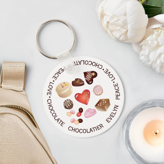 Chaveiro Doces personalizados de chocolate com amor à paz