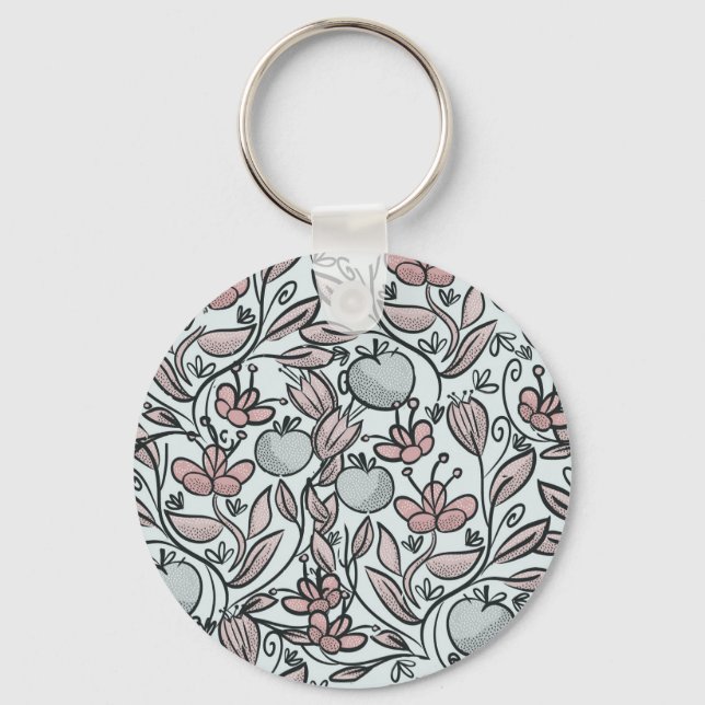 Chaveiro Dodle art floral (Frente)