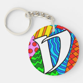 Chaveiro Dodles coloridos - Letra D