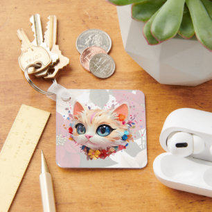 Chaveiro Dodo chic fofo emocionante, fundo rosa rosa de gat