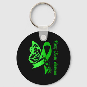 Chaveiro Doença renal Sensibilização Borboleta Verde Fita S