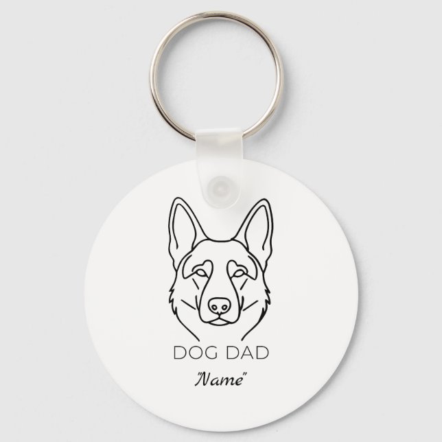 Chaveiro Dog Dad mit Name personalisiert Hundepapa  (Frente)