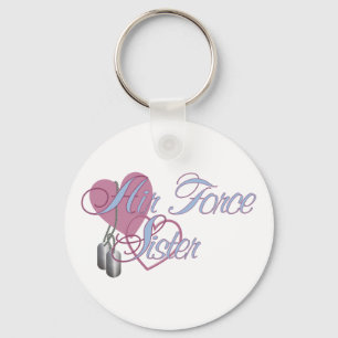 Chaveiro Dog tags dos corações N da irmã da força aére