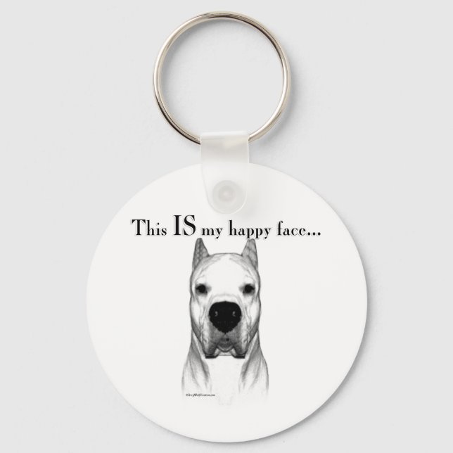 Chaveiro Dogo Argentino Happy Face (Frente)