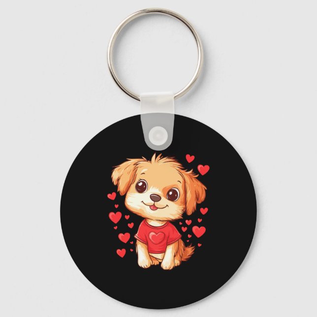 Chaveiro Dogs Lover Heart Girls Puppy Valentine’s Day Women (Frente)