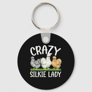Chaveiro Doida Senhora Silkie Amante de Frango Silkie Dona 