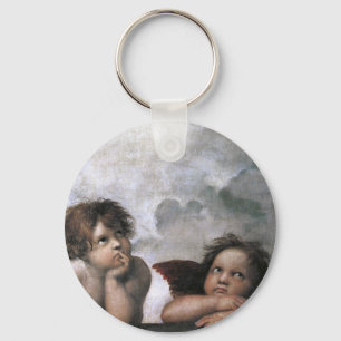 Chaveiro Dois Anjos, Raphael Vintage, Bela Arte