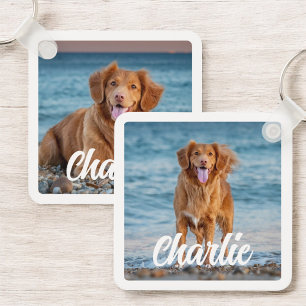 Chaveiro Dois Cachorros Fotográficos Lover Personalizados P