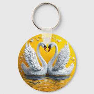 Chaveiro Dois Cisnes Elegantes