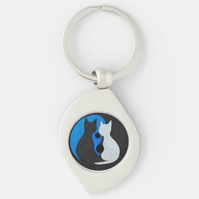 Chaveiro Dois gatos estilizados (Frente)