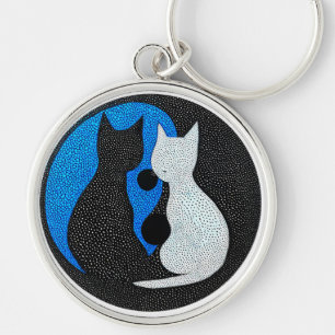 Chaveiro Dois gatos estilizados