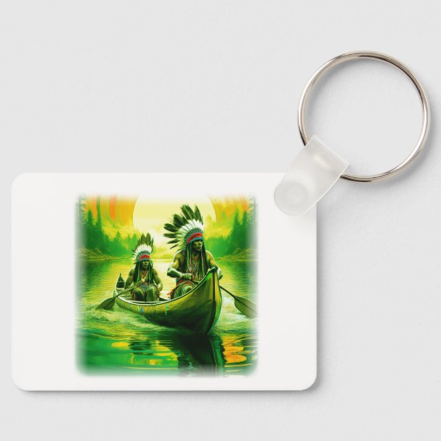 Chaveiro Dois índios Estão Removendo No Lago (Frente)