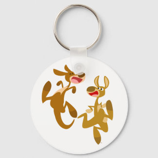Chaveiro Dois Kangaroos de Cartoon de Bouncy Bonitos