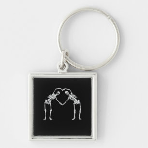 Chaveiro Dois Skeleton Hearts Mãos Clássicas