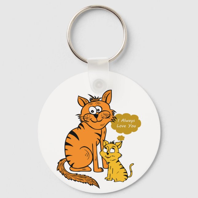 Chaveiro dois tigres bonitos e amáveis. Eu sempre te amo (Frente)