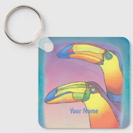 Chaveiro Dois Toucans Ondulados