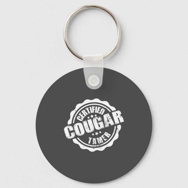 Chaveiro Domador de Onça Certificado Funny Mens Cougar Tame (Frente)