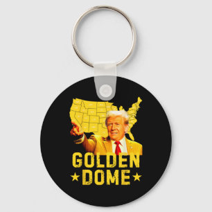 Chaveiro Dome Dourado Trump Grande Mapa Americano Patriótic