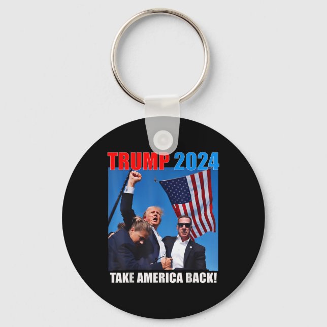 Chaveiro Donald Trump 2024 Recupere a bandeira americana (Frente)