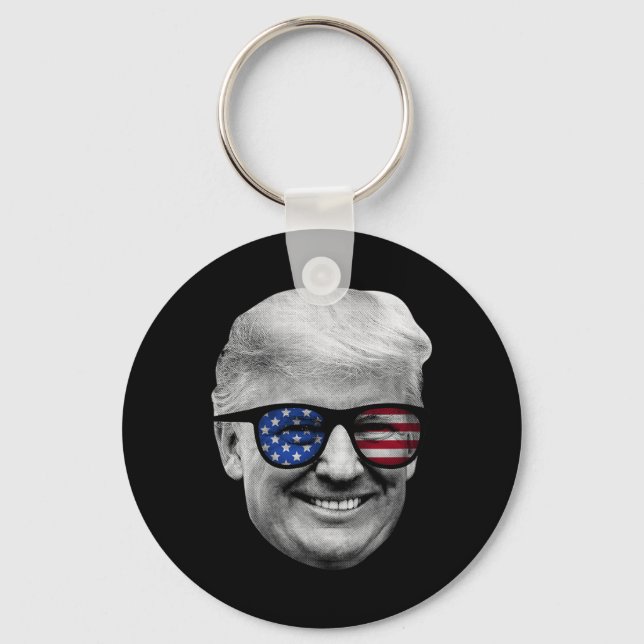 Chaveiro Donald Trump American Flag 4 De Julho (Frente)