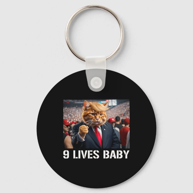 Chaveiro Donald Trump Cat Nine Lives Baby (Frente)