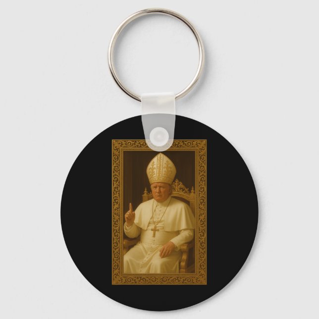 Chaveiro Donald Trump Como Pope Vaticano Meme (Frente)