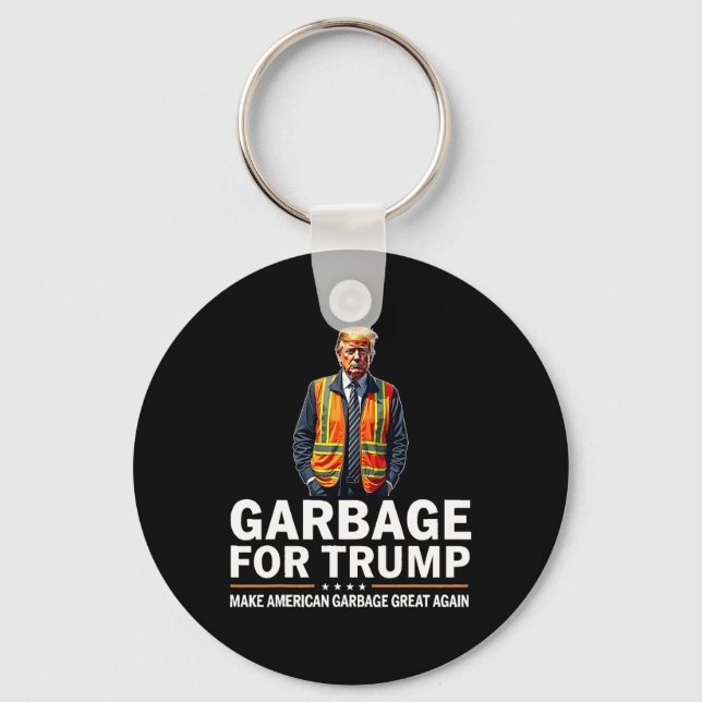 Chaveiro Donald Trump Garbage Orange Vest de Segurança Refl (Frente)