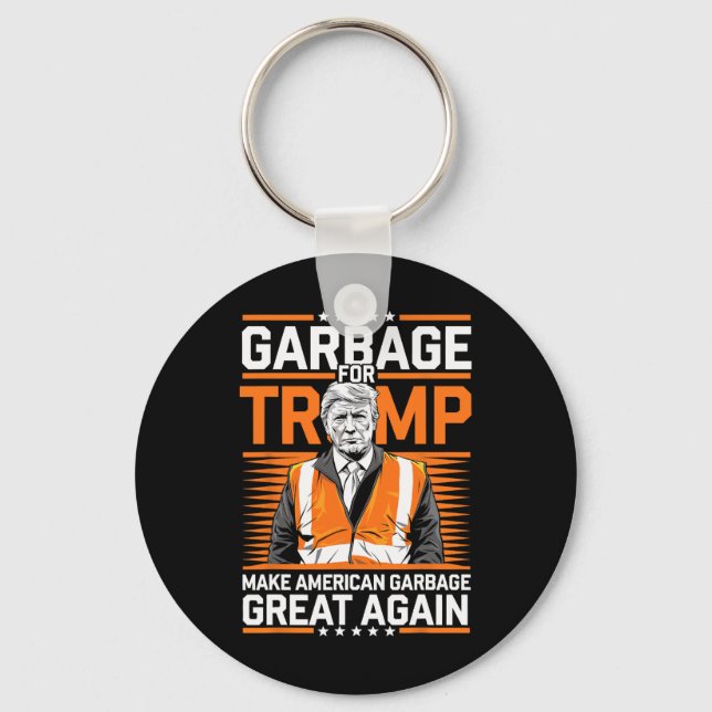 Chaveiro Donald Trump Garbage Orange Vest de Segurança Refl (Frente)