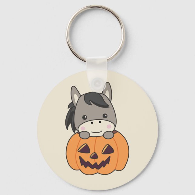 Chaveiro Donkey Em Pumpkin Sweet Donkey Feliz Chave De Hall (Frente)