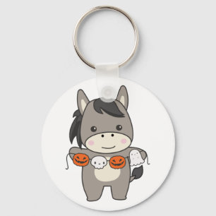 Chaveiro Donkey Happy Halloween Pumpkin Bat Costume Keychai