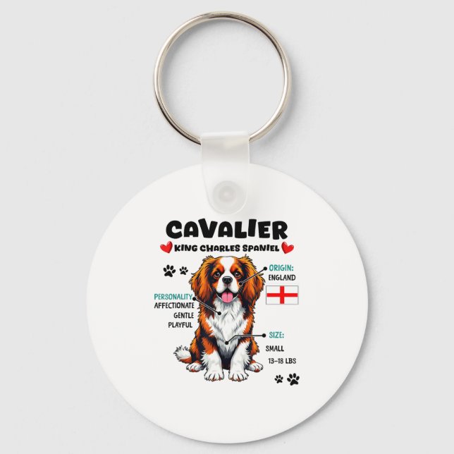 Chaveiro Dono de Cavalier King Charles Spaniel Amor por Cac (Frente)